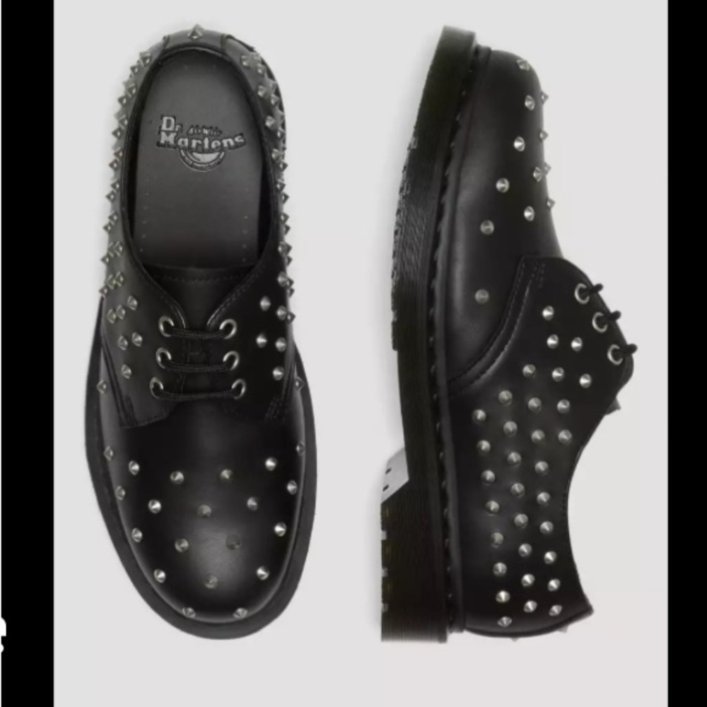 Dr martens doc 1461 stud wanama leather Oxford shoes oxfords studded 8 9 - Picture 5 of 8